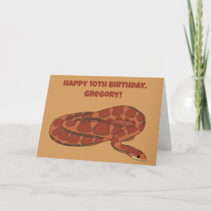 Corn Snake Oranje Red Realistic Personalized Kaart
