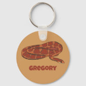 Corn Snake Oranje Red Realistic Personalized Sleutelhanger (Achterkant)