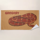 Corn Snake Oranje Red Realistic Personalized Strandlaken (Voorkant)