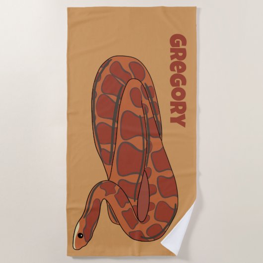 Corn Snake Oranje Red Realistic Personalized Strandlaken (Voorkant)