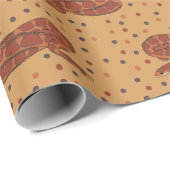 Corn Snake, Red, Oranje geïllustreerd Cadeaupapier (Rol Hoek)