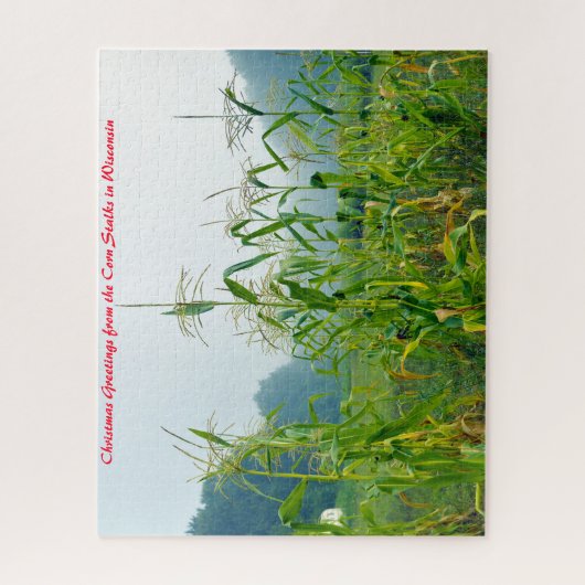 Corn Stalks Wisconsin.kerstgroeten Legpuzzel (Verticaal)