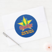 Corn Star Blue BG Ronde Sticker (Envelop)