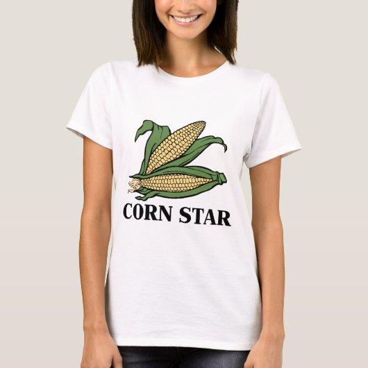 Corn Star Funny Vegetable Pun BBQ Humor T-shirt (Voorkant)