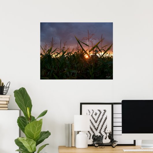 Corn Sunset - Afdrukken Poster (Thuiskantoor)