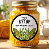 Corn syrup label with two corn cobs