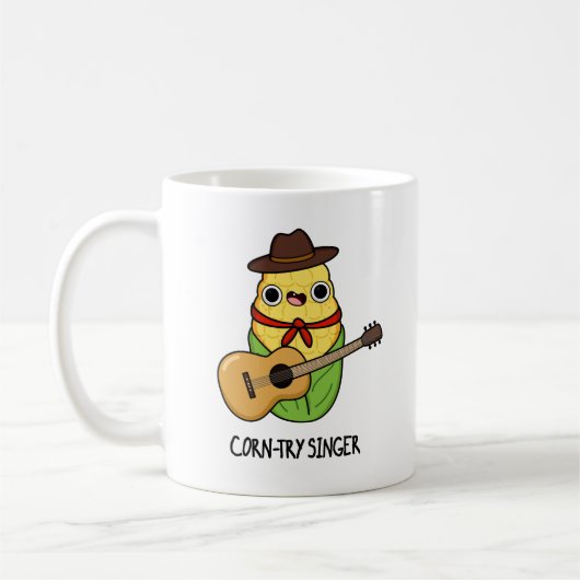 Corn try Singer Funny Corn Pun Koffiemok (Links)