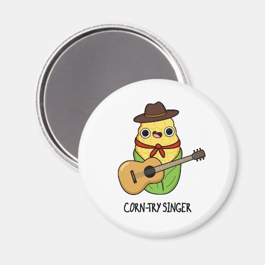 Corn try Singer Funny Corn Pun Magneet (Voorkant / Achterkant)