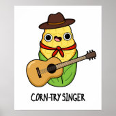 Corn try Singer Funny Corn Pun Poster (Voorkant)