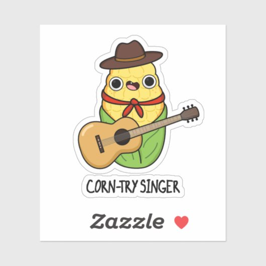 Corn try Singer Funny Corn Pun Sticker (Vel)