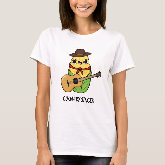 Corn try Singer Funny Corn Pun T-shirt (Voorkant)