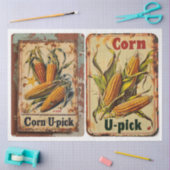 Corn U Pick Sign Tissuepapier (Craft)