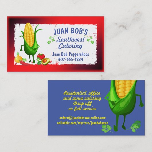 Corn veggies Mexicaanse zuidoostelijke chef cateri Visitekaartje (Voorkant / Achterkant)