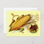 Corn Wishbone & Turkije Thanksgiving Feestdagenkaart (Voorkant / Achterkant)