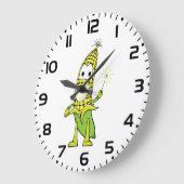 Corn Wizard Character with Magic Wand Grote Klok (Hoek)