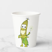 Corn Wizard Character with Magic Wand Papieren Bekers (Voorkant)
