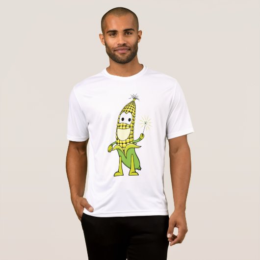 Corn Wizard Character with Magic Wand T-shirt (Voorkant volledig)
