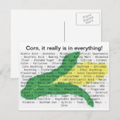Corn zit in alles - maïsallergenlijst briefkaart (Voorkant / Achterkant)