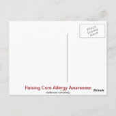 Corn zit in alles - maïsallergenlijst briefkaart (Achterkant)