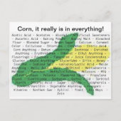 Corn zit in alles - maïsallergenlijst briefkaart (Voorkant)