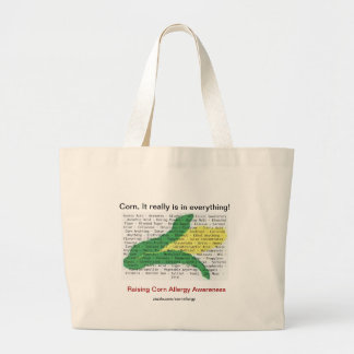 Corn zit in alles - maïsallergenlijst grote tote bag