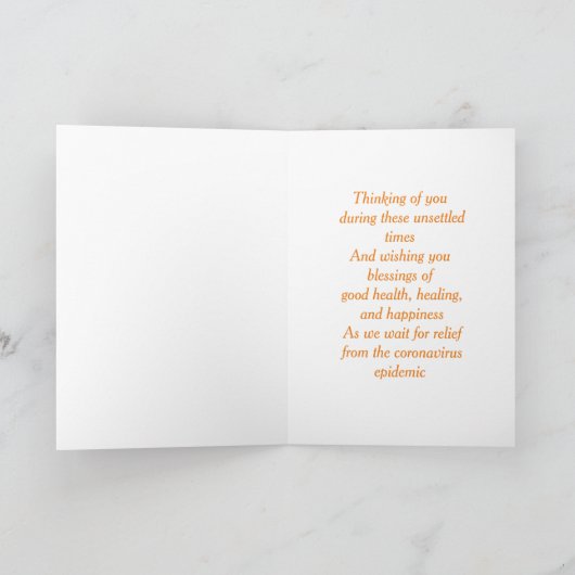 Cornavirus denken aan jou kaart (Binnen)