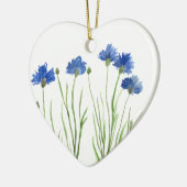 Cornbloemen blauwe waterverf roestvrij keramisch ornament (Links)