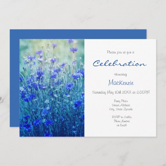 Cornbloemen Elke keer Kaart (Voorkant / Achterkant)