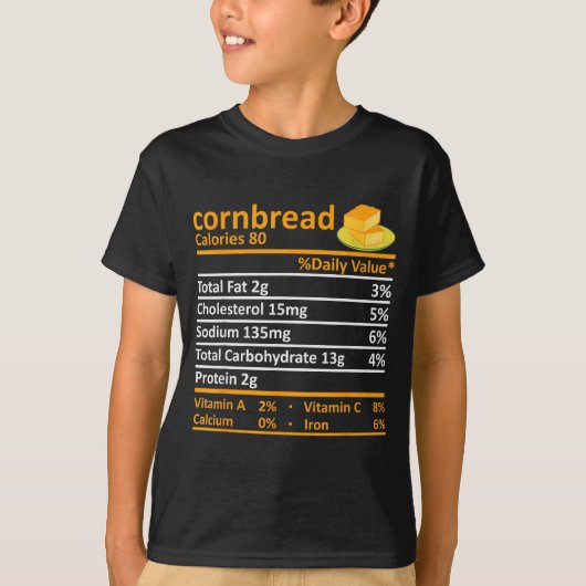 Cornbread Nutrition Food Thanksgiving Costume Chri T-shirt (Voorkant)