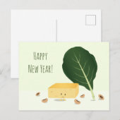 CornBrood Black Eye Peas Collard Greens Nieuwe jar Feestdagenkaart (Voorkant / Achterkant)