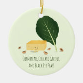 CornBrood Collard Greens Black Eye Peas Food Keramisch Ornament (Voorkant)