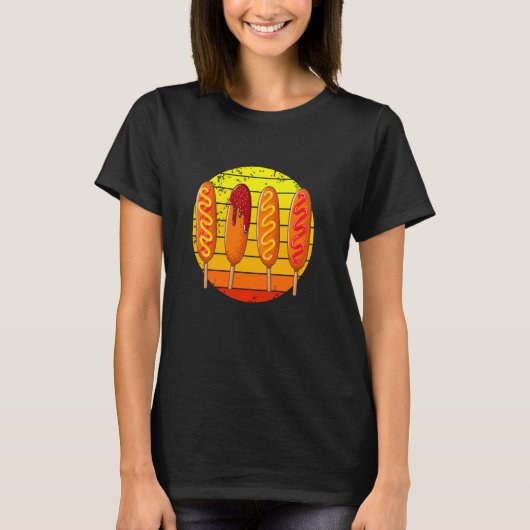 Corndog Carnival Gebakken maïs Hond T-shirt (Voorkant)
