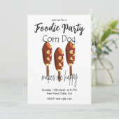 Corndog maakt me blij Foodie Party Kaart (Staand voorkant)