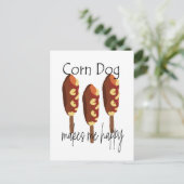 Corndog maakt me gelukkig briefkaart (Staand voorkant)