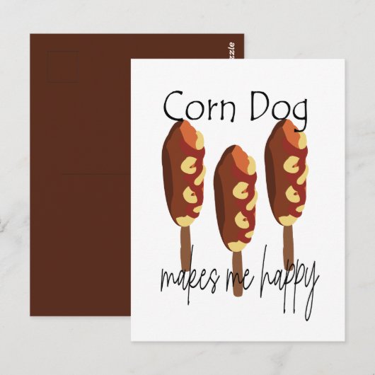 Corndog maakt me gelukkig briefkaart (Voorkant / Achterkant)