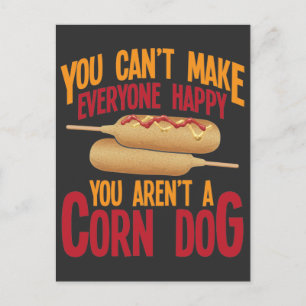 Corndog Stick Fast Food Lover Maize hot dog Briefkaart