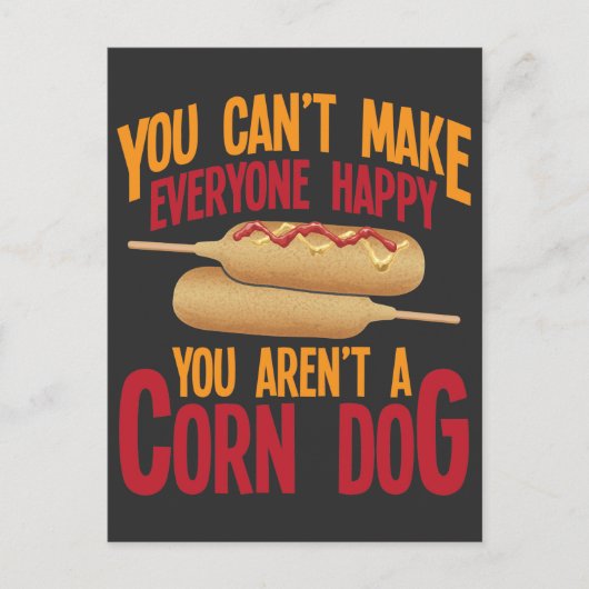 Corndog Stick Fast Food Lover Maize hot dog Briefkaart (Voorkant)