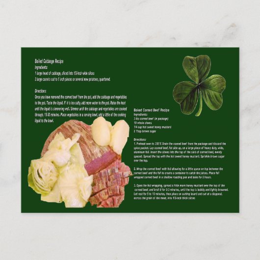 Corned Beef and Cabbage Recipe Briefkaart (Voorkant)