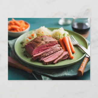Corned beef kool en wortelen briefkaart