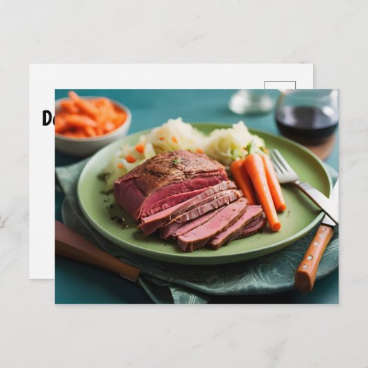 Corned beef kool en wortelen briefkaart (Voorkant / Achterkant)
