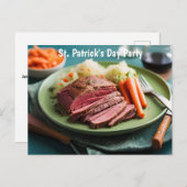 Corned beef kool en wortelen uitnodiging briefkaart (Voorkant / Achterkant)