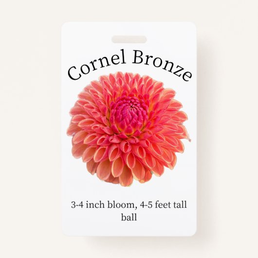 Cornel Bronze Dahlia ID Badge (Voorkant)