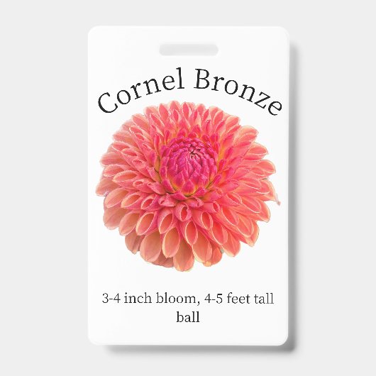 Cornel Bronze Dahlia ID-badge Badge (Voorzijde)