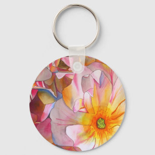 Cornelia pastel roze roze roze waterverf kunst sleutelhanger