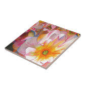 Cornelia pastel roze roze roze waterverf kunst tegeltje (Zijkant)