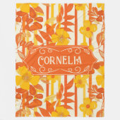 Cornelia Vibrant Geel en Sinaasappel Bloemen Fleece Deken (Voorkant)