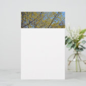 Cornelian Cherry Dogwood en Blue Sky Floral Briefpapier (Staand voorkant)