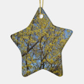 Cornelian Cherry Dogwood en Blue Sky Floral Keramisch Ornament (Links)