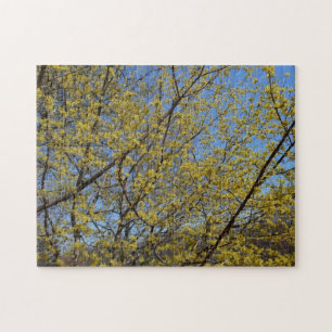 Cornelian Cherry Dogwood en Blue Sky Floral Legpuzzel