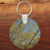 Cornelian Cherry Dogwood en Blue Sky Floral Sleutelhanger (Achterkant)